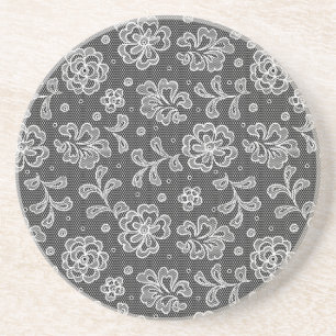 Lace fabric pattern 1 drink coaster