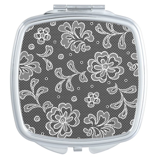 Lace fabric pattern 1 mirror for makeup (Front)