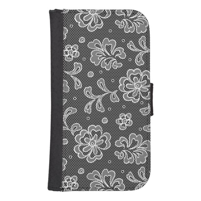 Lace fabric pattern 1 samsung galaxy wallet case (Front)