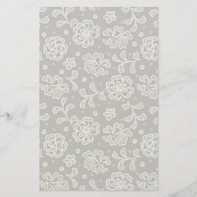 Lace fabric pattern 1 stationery (Front)