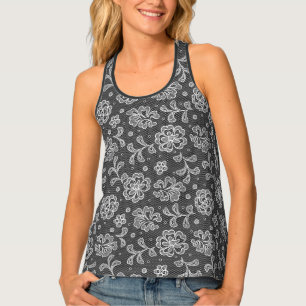Lace fabric pattern 1 tank top