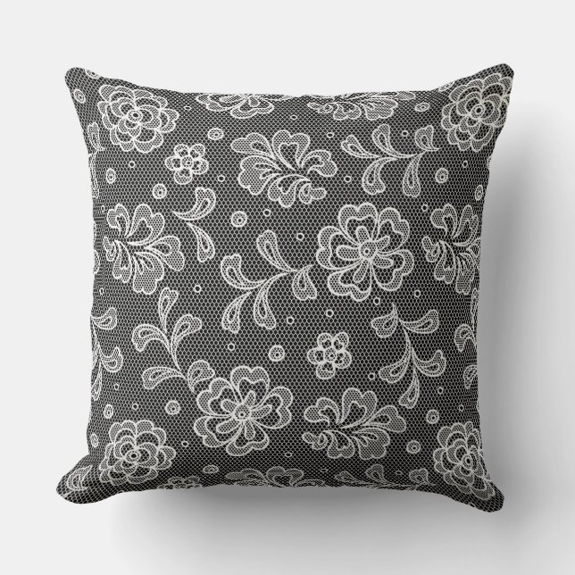Lace fabric pattern 1 throw pillow (Front)