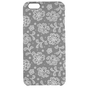 Lace fabric pattern 1 clear iPhone 6 plus case
