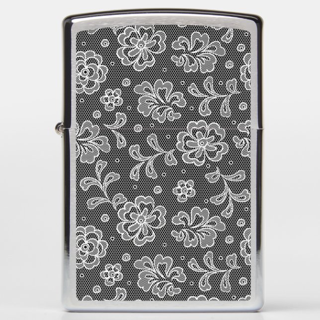 Lace fabric pattern 1 zippo lighter (Front)