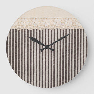 Lace fabric textile texture, background pattern. large clock