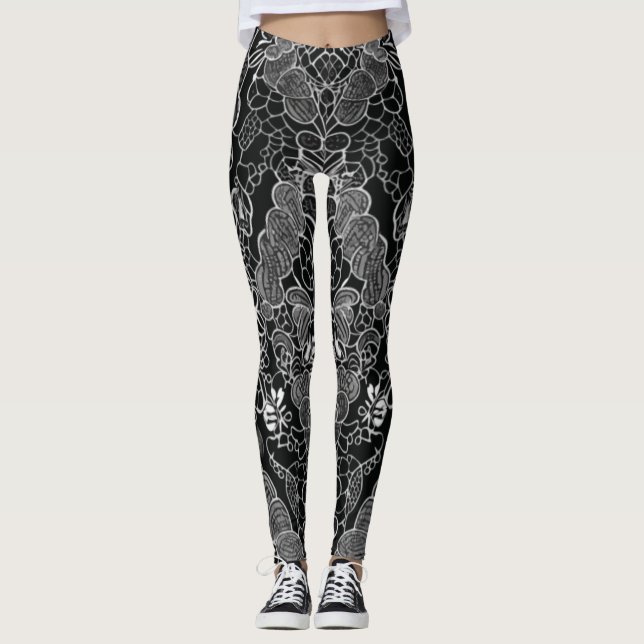 Lace Floral Harmony Leggings (Front)