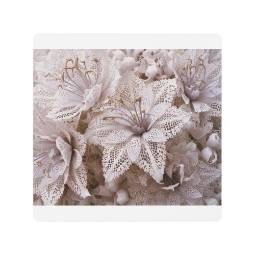 Lace  Floral Metal Print