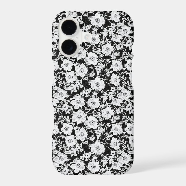 Lace Flower White Pattern Case-Mate iPhone Case (Back)