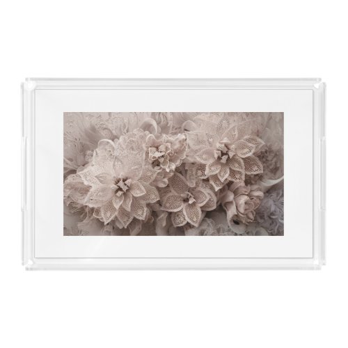 Lace  Flowers Acrylic Tray