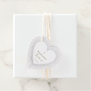 lace frame Baptism thank you Favor Tags