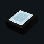 Lace Frame Blue Granddaughter Personalized Keepsake Box<br><div class="desc">A pretty white lace frame with flower corners contrasts with sky blue on this elegant gift box for a granddaughter. Your customized text in white is in the center. *Please note - the image is printed,  and contains no actual lace.* Created using artwork purchased from Digital Design Boutique.</div>
