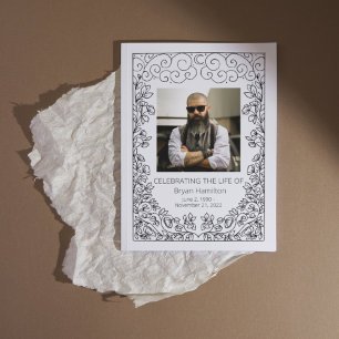 Lace Frame Funeral Celebration of Life Program