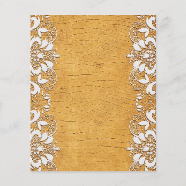 Lace & Gold Wood Scrapbook Paper (Front)