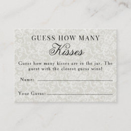 Lace Guess How Many Kisses Bridal Shower Game Enclosure Card