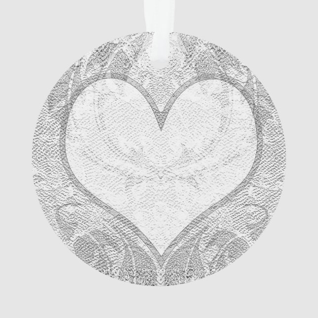 Lace Heart Add Text Ornament (Back)