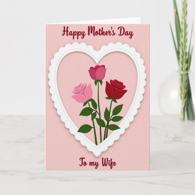 Lace Heart Mothers Day Art Card (Front)