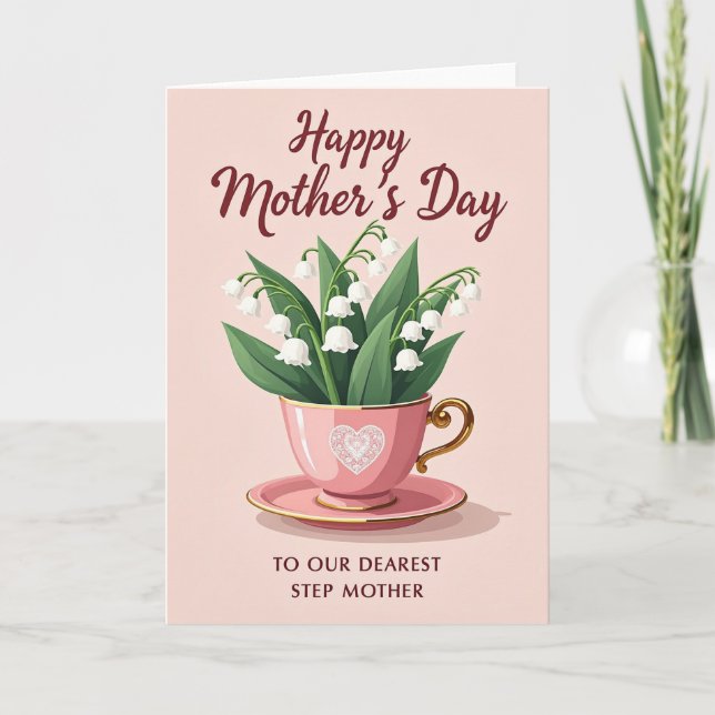 Lace Heart Teacup Occasion Card (Front)