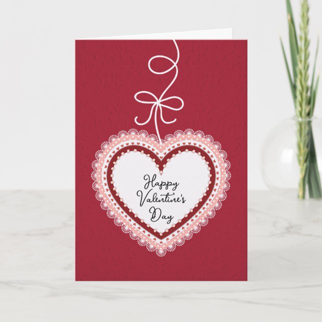 Lace Heart Valentine's Day Card (Front)