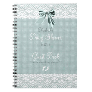 Lace Image Baby Shower Guest Book- Notebook