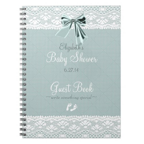 Lace Image Baby Shower Guest Book_ Notebook