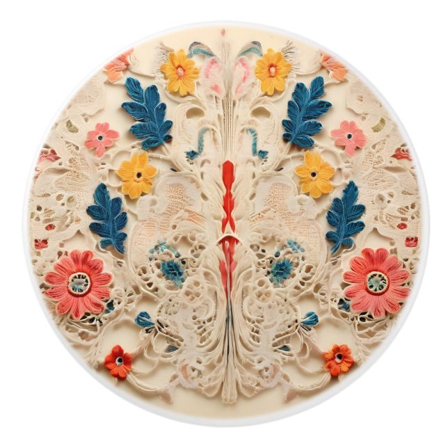 Lace-Like  Ceramic Knob (Front)