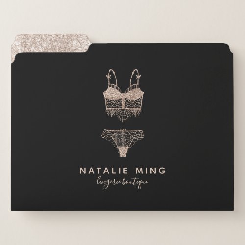 Lace Lingerie Boutique Logo Business File Folder