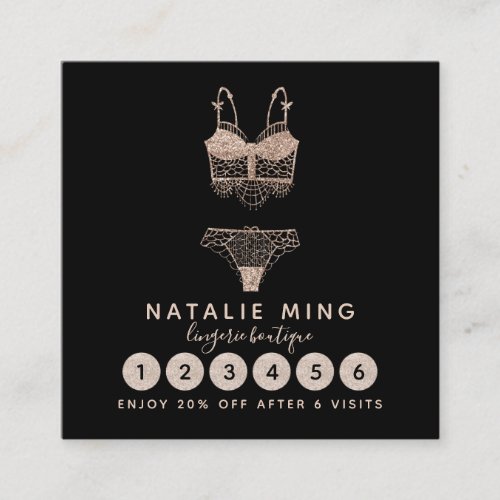 Lace Lingerie Boutique Logo Loyalty Card