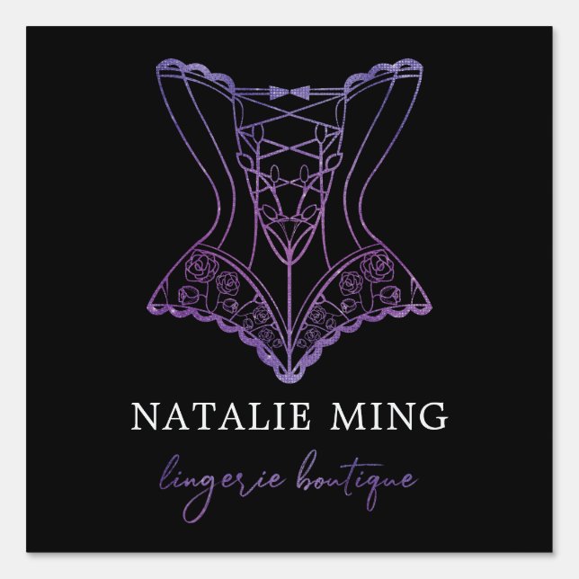 Lace Lingerie Boutique Logo Luxury Sign (Front)