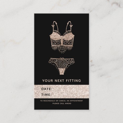 Lace Lingerie Boutique Logo Next Fitting Appointment Card