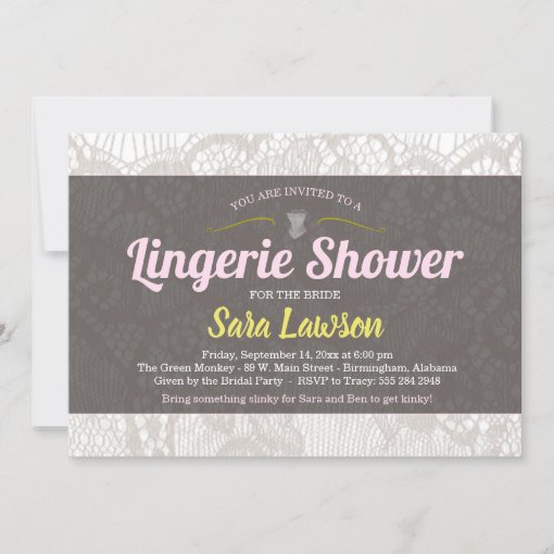 Lace Lingerie Bridal Shower Invitation Zazzle