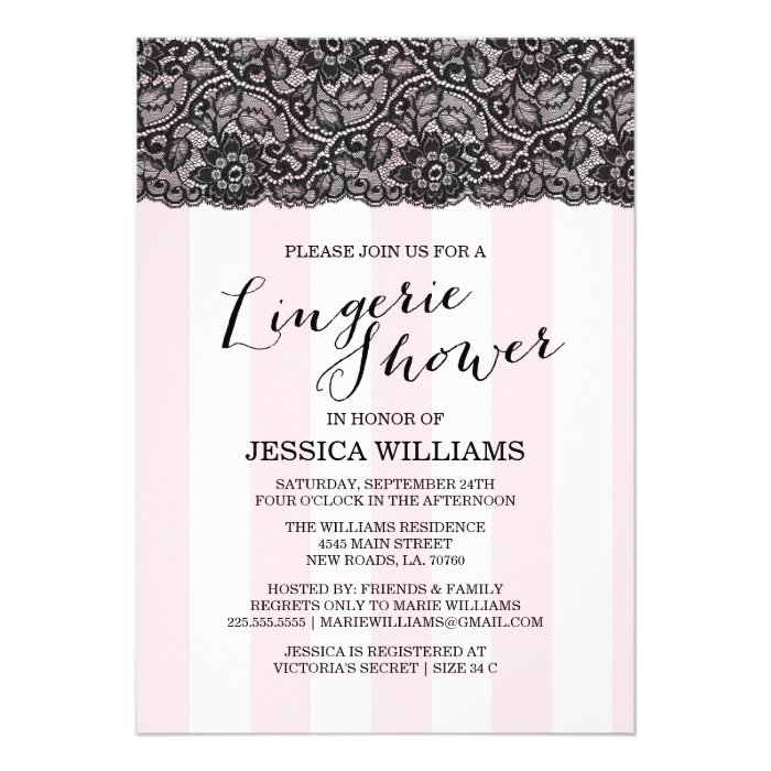 Lace Lingerie Shower Invitation