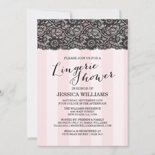 Lace Lingerie Shower Invitation