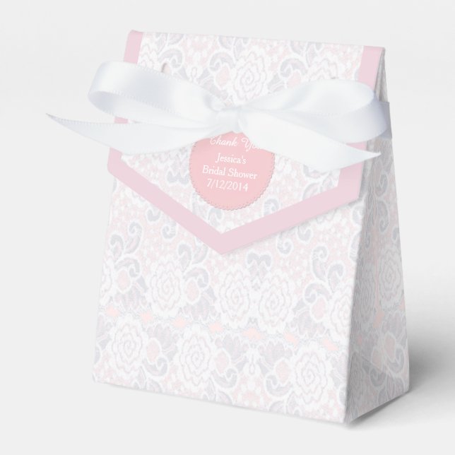 Lace Look Bridal Shower Favor Gift Box (Front Side)