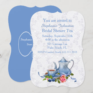 Lace Look Bridal Shower Tea Party Invitation