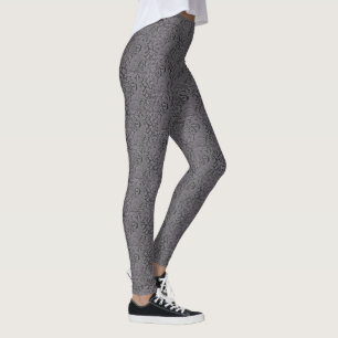 Lace Look Gray Rabbit Pattern Women's Leggings
