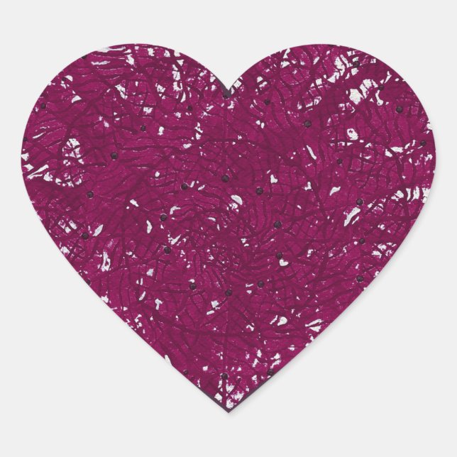 Lace Look Heart in Magenta Violet Stickers (Front)