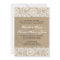 Lace Look Rustic WARM Burlap Wedding Invitation