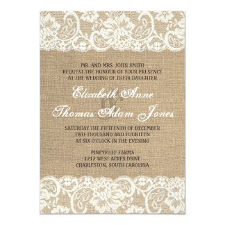 Burlap Wedding Invitations & Announcements | Zazzle