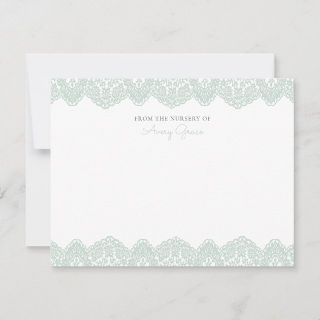 Lace & Lullibies Baby Stationery Note Card (Front)