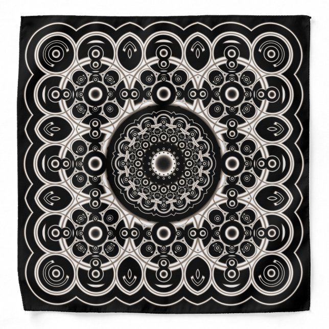 Lace Mandala Pattern Bandana (Front)