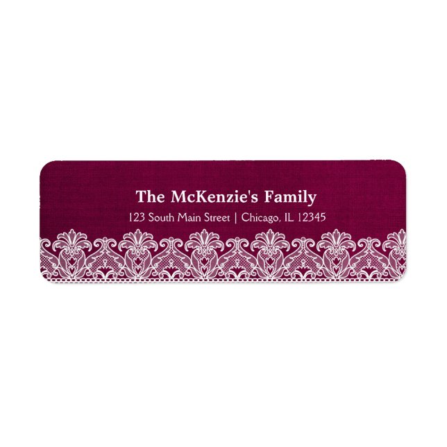 Lace (Maroon) Label (Front)