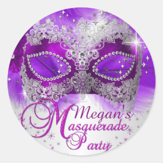 Lace Mask Purple Silver Masquerade Sticker