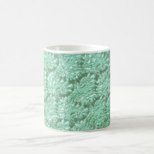 Lace Mint green floral Coffee Mug