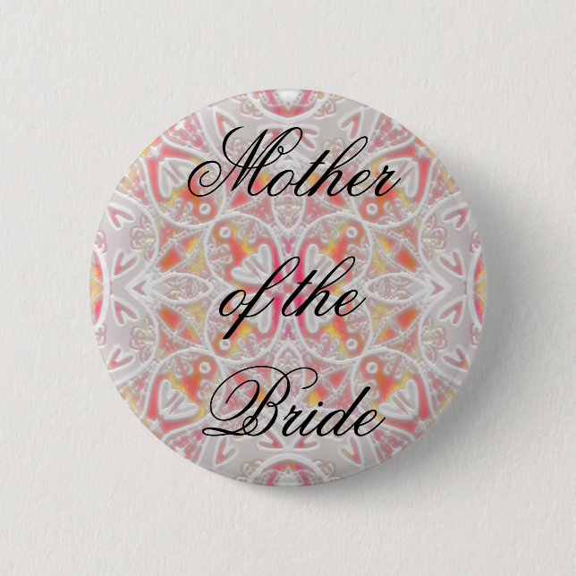 lace, Mother of the Bride Pinback Button (Front)