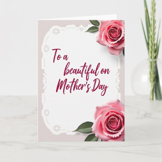 Lace Mothers Day Greeting Card (Front)