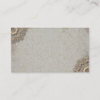 Lace Natural Organic Burlap Business Cards by valeriegayle at Zazzle