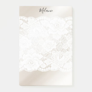 Lace on Blush Post-it Notes