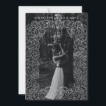 Lace Overlay Wedding Photo Save the Date Thank You Card<br><div class="desc">Hand drawn lace like scrolls over photo</div>