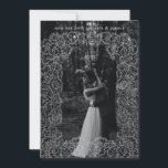 Lace Overlay Wedding Photo Save the Date Thank You Card<br><div class="desc">Hand drawn lace like scrolls over photo</div>