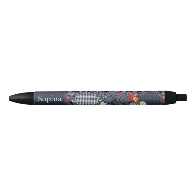 Lace, paisley and pied-de-poule, houndstooth desig pen (Front)